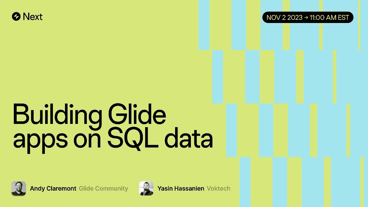 Building Glide apps on SQL data