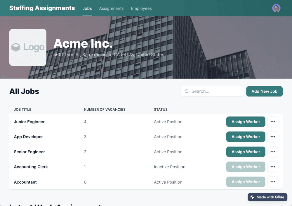 Staffing Assignments Template