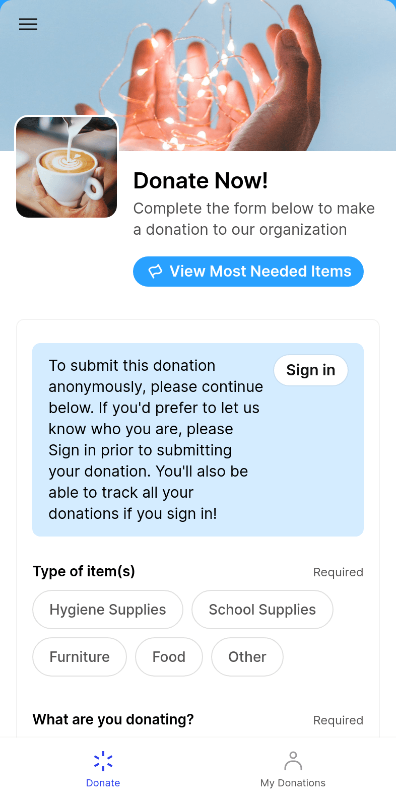 Community Donations Template