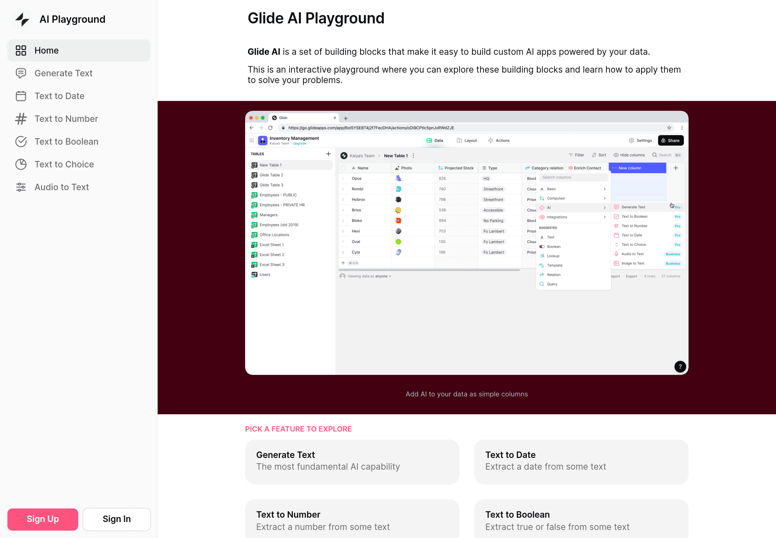 AI Playground Template