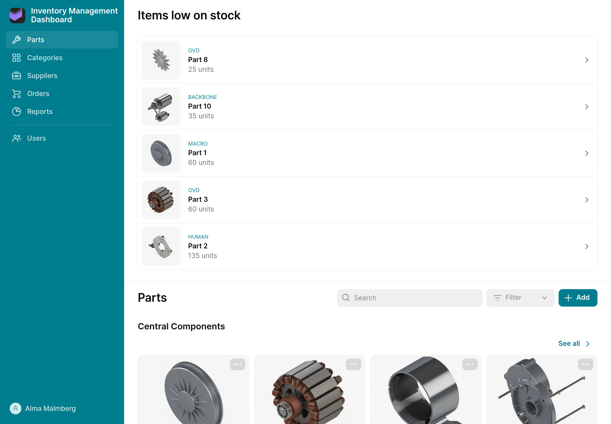 Inventory Management Dashboard