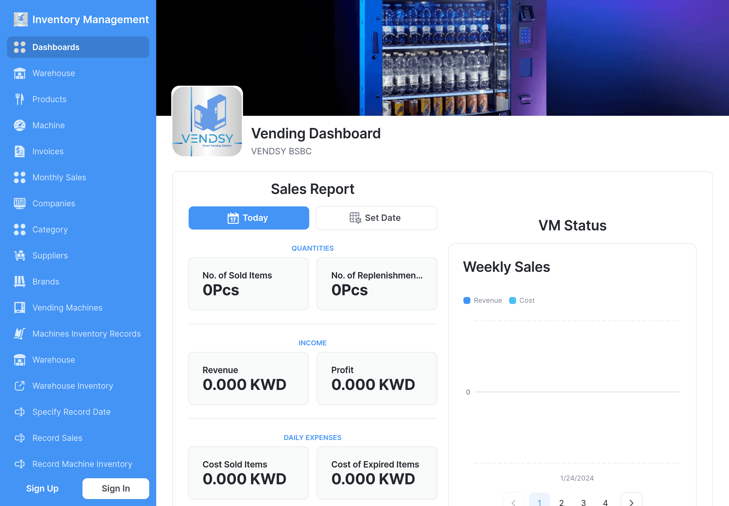 Vending Machine Inventory Management Template