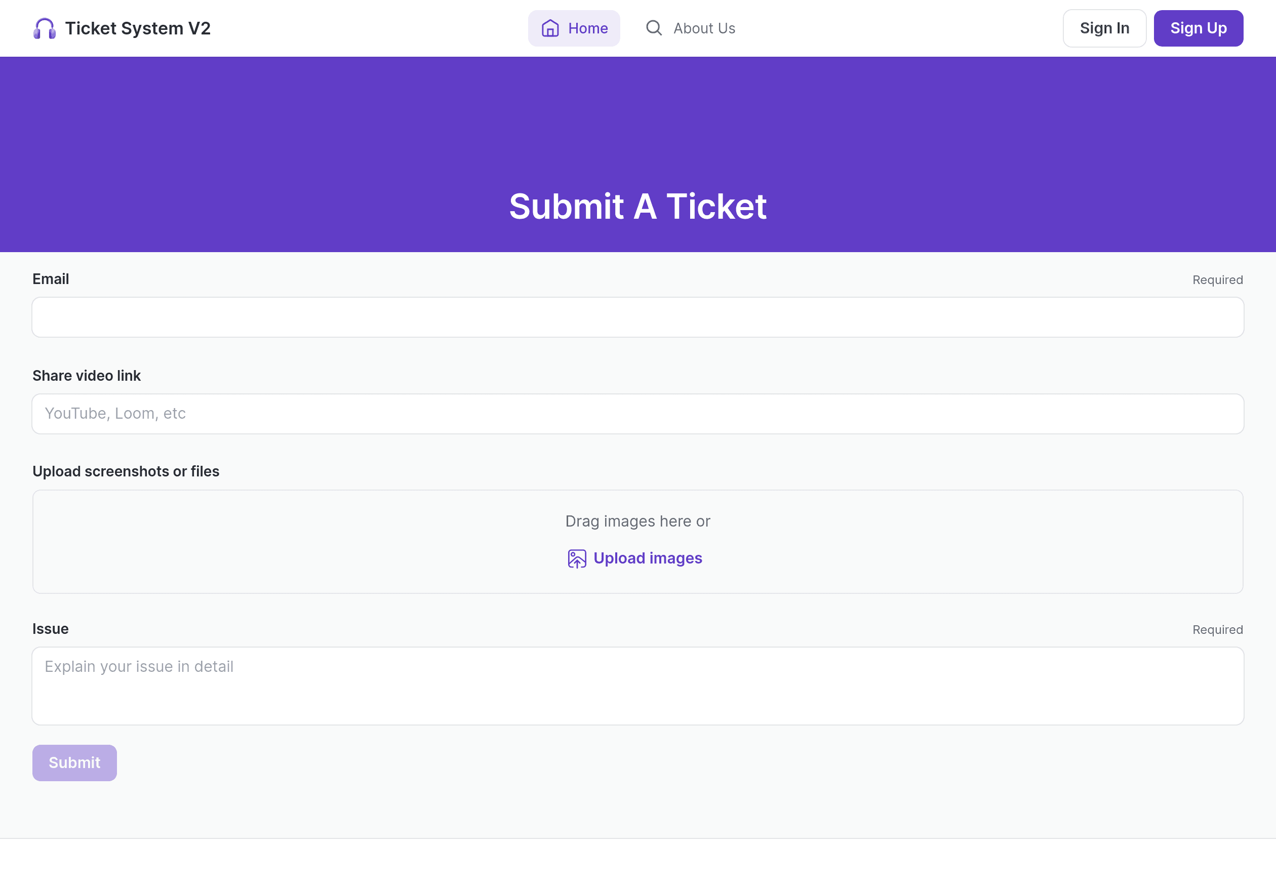 Support Ticket System AI Template