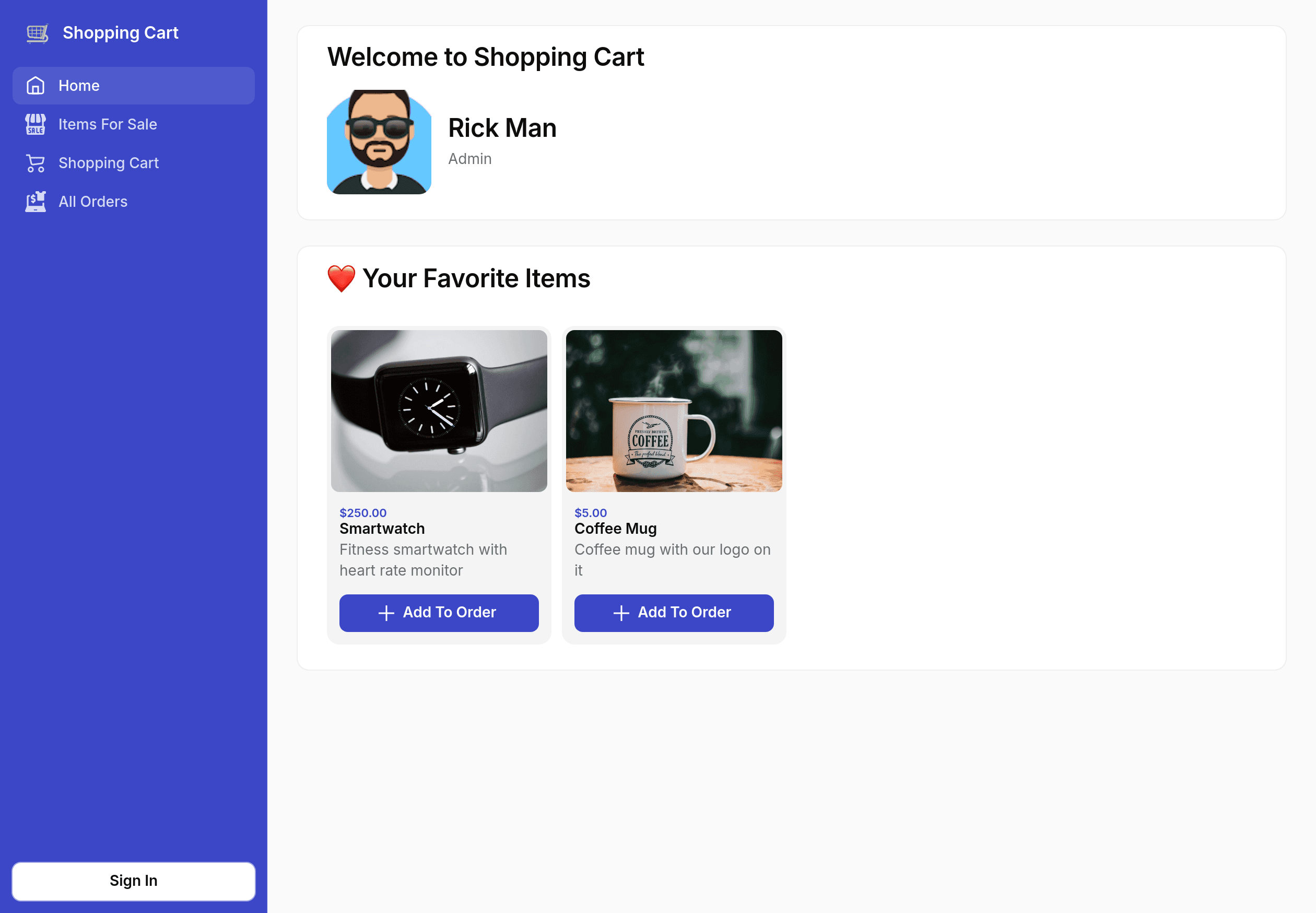 Shopping Cart Template