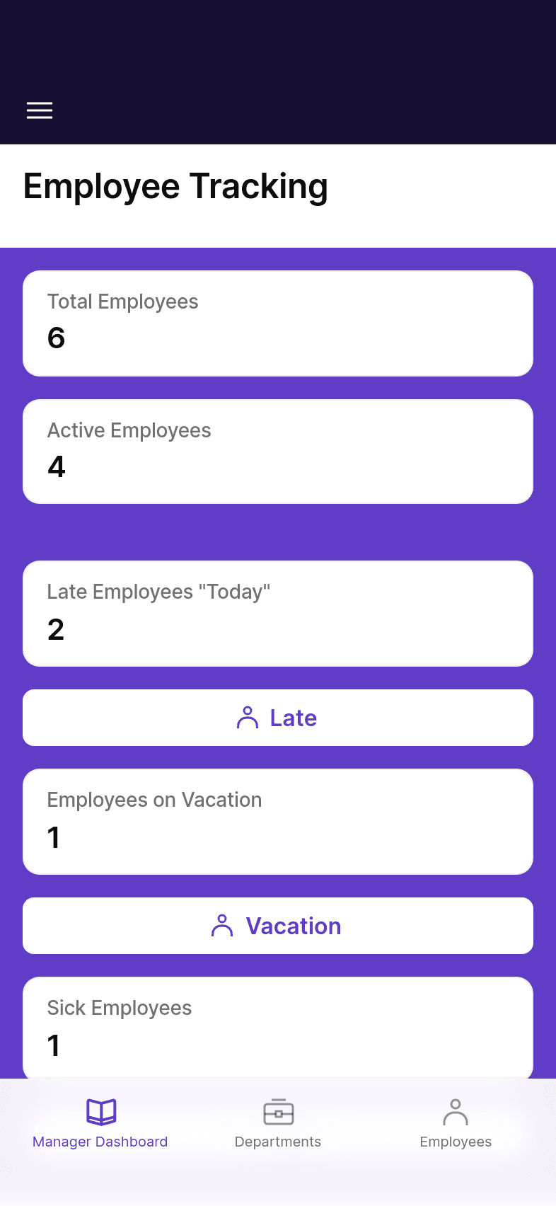 Employee Tracking Dashboard