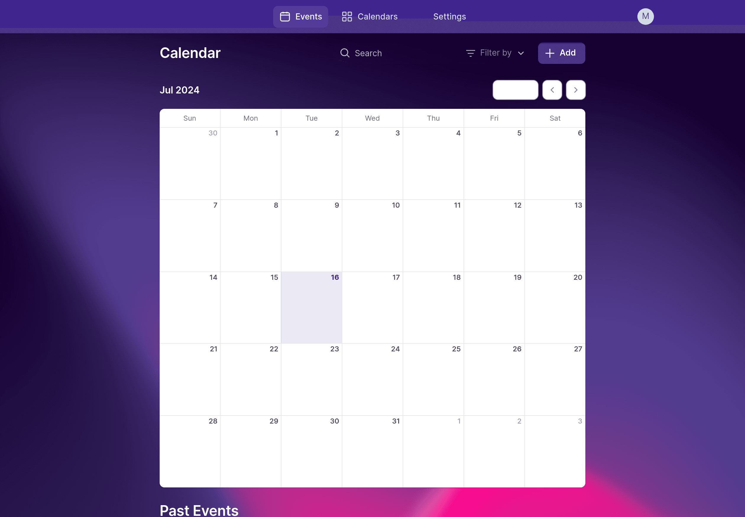 Event Calendar Template