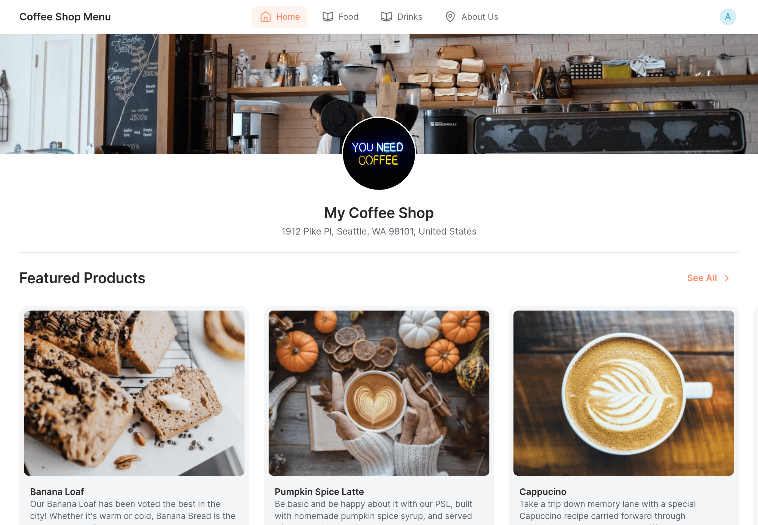 Coffee Shop Menu Template